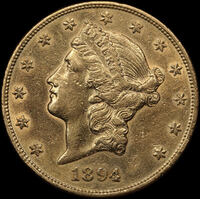 United States 1894 Gold Twenty Dollar Double Eagle good EF