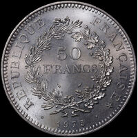 France 1975 Silver 50 Franc KM# 941.1 Choice Uncirculated
