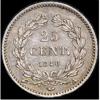 France 1846 -A Silver 25 Centimes KM# 755 GEF
