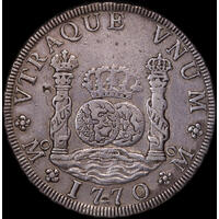 Mexico 1770 Silver 8 Reales KM#105 good VF