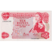 Mauritius 1967 10 Rupees Pick#31c Uncirculated