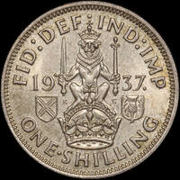 Scotland 1937 Silver Shilling KM#854 Uncirculated