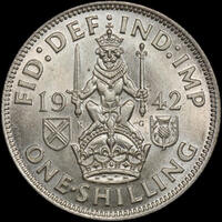 Scotland 1942 Silver Shilling KM#854 Uncirculated