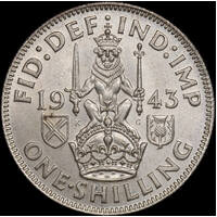 Scotland 1943 Silver Shilling KM#854 Uncirculated