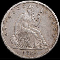 USA 1859-O Silver Half Dollar KM# A68 good VF