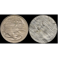 1973 Twenty Cents Split Planchet good EF