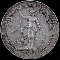 Great Britain 1912-B Silver Trade Dollar KM#T5 good VF