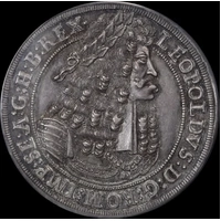 Austria (Hall) 1698 Silver Thaler Leopold I Dav#3248 PCGS AU58