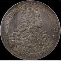 Austria (Hall) 1713 Silver Thaler Charles VI Dav#1050 NGC AU58