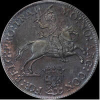 Netherlands  (Utrecht) 1760 Silver Ducaton 'Silver Rider' Dav#1832 NGC MS63