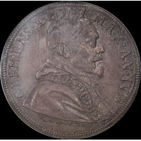 Italy (Papal States) 1675 Silver Piastra Jubilee Dav#4079 NGC AU58