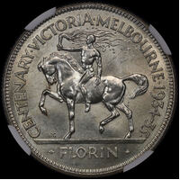 1934/5 Florin Melbourne Centenary Gem Unc (NGC MS65)