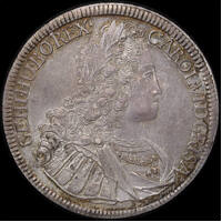 Austria (Hall) 1729 Silver Thaler Charles VI Dav#1054 about Unc