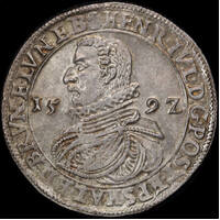 German States (Brunswick) 1592 Silver Thaler Dav# 9072 about Unc