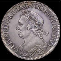 1658 Silver Half Crown Oliver Cromwell S# 3227a EF