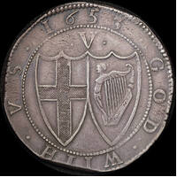 1653 Commonwealth of England Silver Crown S# 3214 good VF