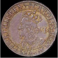 1638 Silver Sixpence Charles I S#2860 Extremely Fine