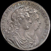 1689 Silver Half Crown William And Mary S#3434 EF