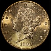 USA 1904 Gold 20 Dollar Double Eagle Choice Unc