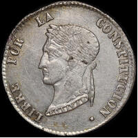 Bolivia 1856 Silver 4 Sol F.J KM#123.2 good EF