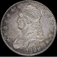 USA 1829 Silver Half Dollar Capped Bust KM#37 EF