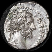 Ancient Rome (Imperial) 155-156 CE Antoninus Pius Silver Denarius Annona RIC III 249 good VF