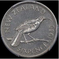 New Zealand 1935 Silver Proof Sixpence KM#2 PCGS PR65