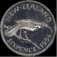 New Zealand 1954 Sixpence KM#26.1 PCGS PR65CAM