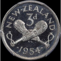 New Zealand 1954 Threepence KM#25.1 PCGS PR66CAM