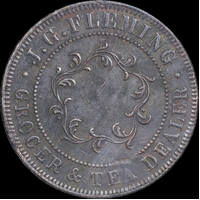 1874 Fleming Copper Penny Token A129 Very Fine