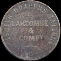 1860 Larcombe & Co. Copper Penny Token A313 AVF