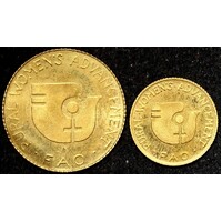 Tonga 1980 Gold 2 Coin Set MS18 Women's Advancement Uncirculated