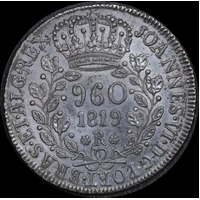 Brazil 1819-R Silver 960 Reis 326.1 good EF