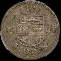 Fiji 1934 Silver Florin KM# 5 PCGS MS63
