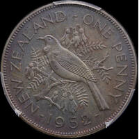 New Zealand 1952 Penny Proof PCGS PR64BN