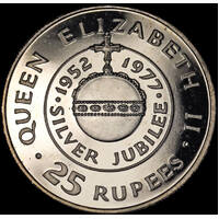 Seychelles 1977 Silver 25 Rupees KM#38 Uncirculated Silver Jubilee