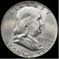 USA 1954 Silver Franklin Half Dollar KM#199 Choice Unc
