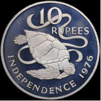 Seychelles 1976 Silver Proof 10 Rupees KM#28a Independence