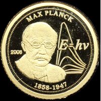 Togo 2008 Gold 1500 Francs Half Gram Coin Max Planck