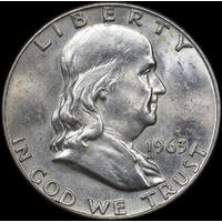 United States 1963 Silver Franklin Half Dollar Uncirculated