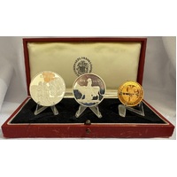 Iceland 1974 Gold and Silver Three Coin Proof Set