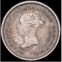 1853 Silver Maundy Twopence Victoria KM#729 good EF