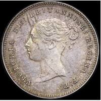 1885 Silver Maundy Fourpence Victoria KM#732 about Unc