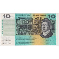 1972 $10 Note Consecutive Pair Commonwealth of Australia Phillips/Wheeler R304 good EF