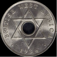 British West Africa 1936-KN Copper Nickel Penny KM#9 PCGS MS63