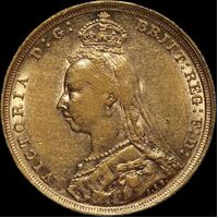 1889 Sydney Jubilee Head Sovereign Extremely Fine