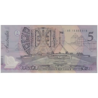 1992 $5 Note Fraser/Cole AB19 Last Prefix R214L PCGS Choice UNC MS63