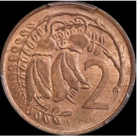 New Zealand/Bahamas 1967 2 Cent Mule KM#33 PCGS MS64RB