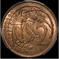 New Zealand/Bahamas 1967 2 Cent Mule KM#33 PCGS MS64RB