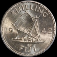 Fiji 1942-S Silver Shilling KM#12a PCGS MS63